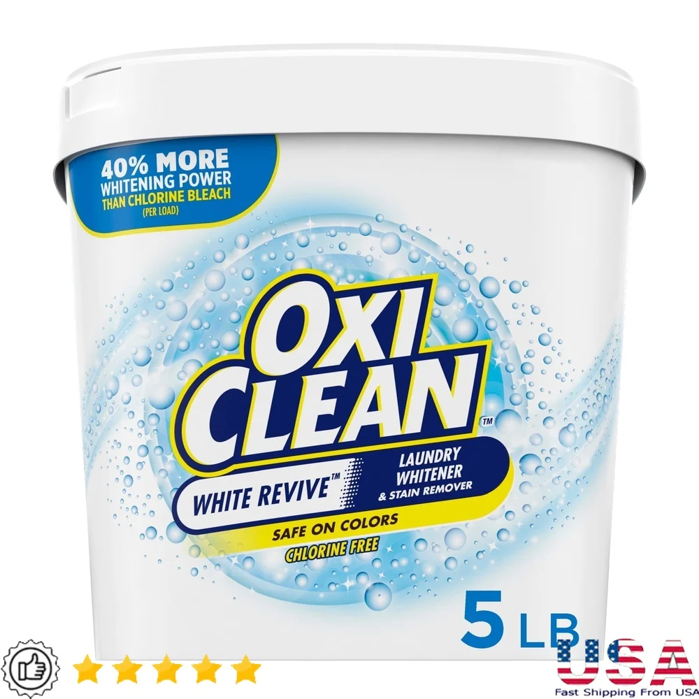 

Отбеливатель для стирки на кислородной основе, пятновыводитель, порошок, 5 фунтов, безопасный для цвета, без хлора, усилитель ткани, белые и цвета