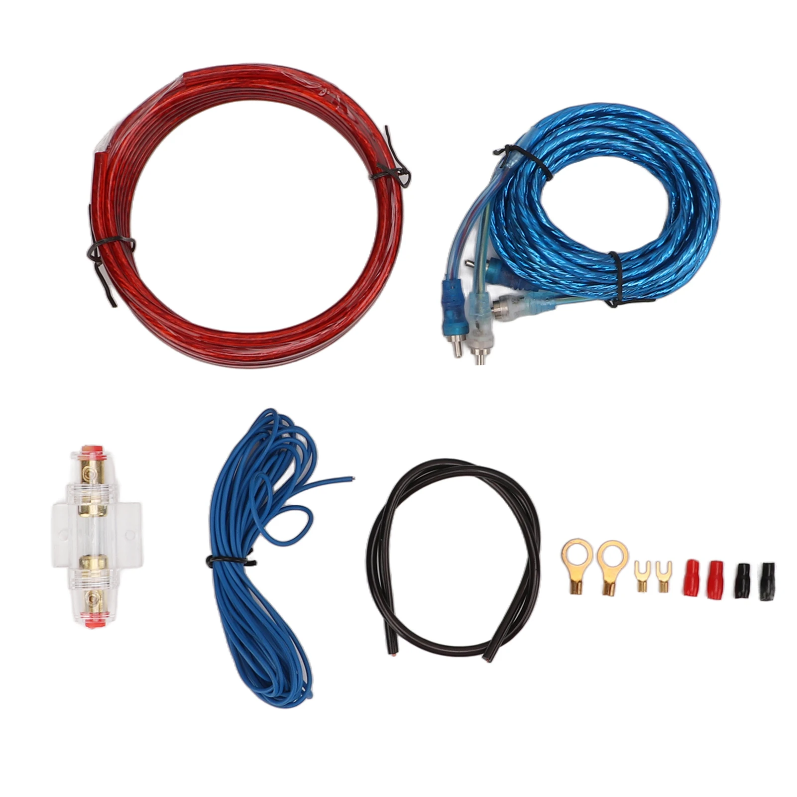 Kit de Cableado para Amplificador de Coche de 8 Calibre con Cable de Alimentación para Amplificador, Línea de Audio RCA para Altavoz de Coche, Subwoofer - Kit de Cableado para Amplificador de Subwoofer