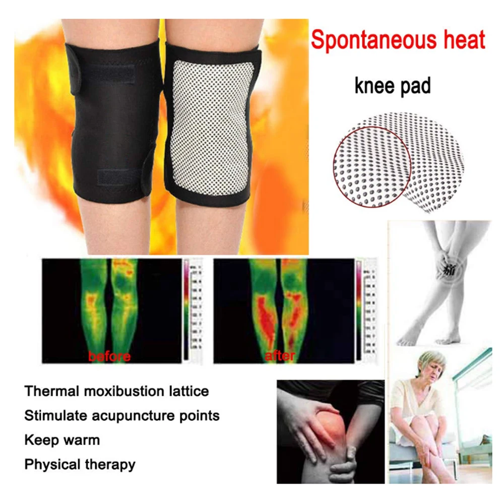 Tourmaline Self-heating Massage Knee Support Brace Magnetic Therapy Belt Pad Sleeve Fatigue Pain Relief Relaxation Adjustable