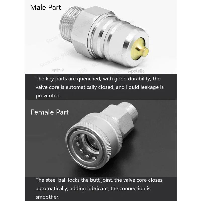 

Carbon Steel Hydraulic Quick Connector External Thread Quick Connector