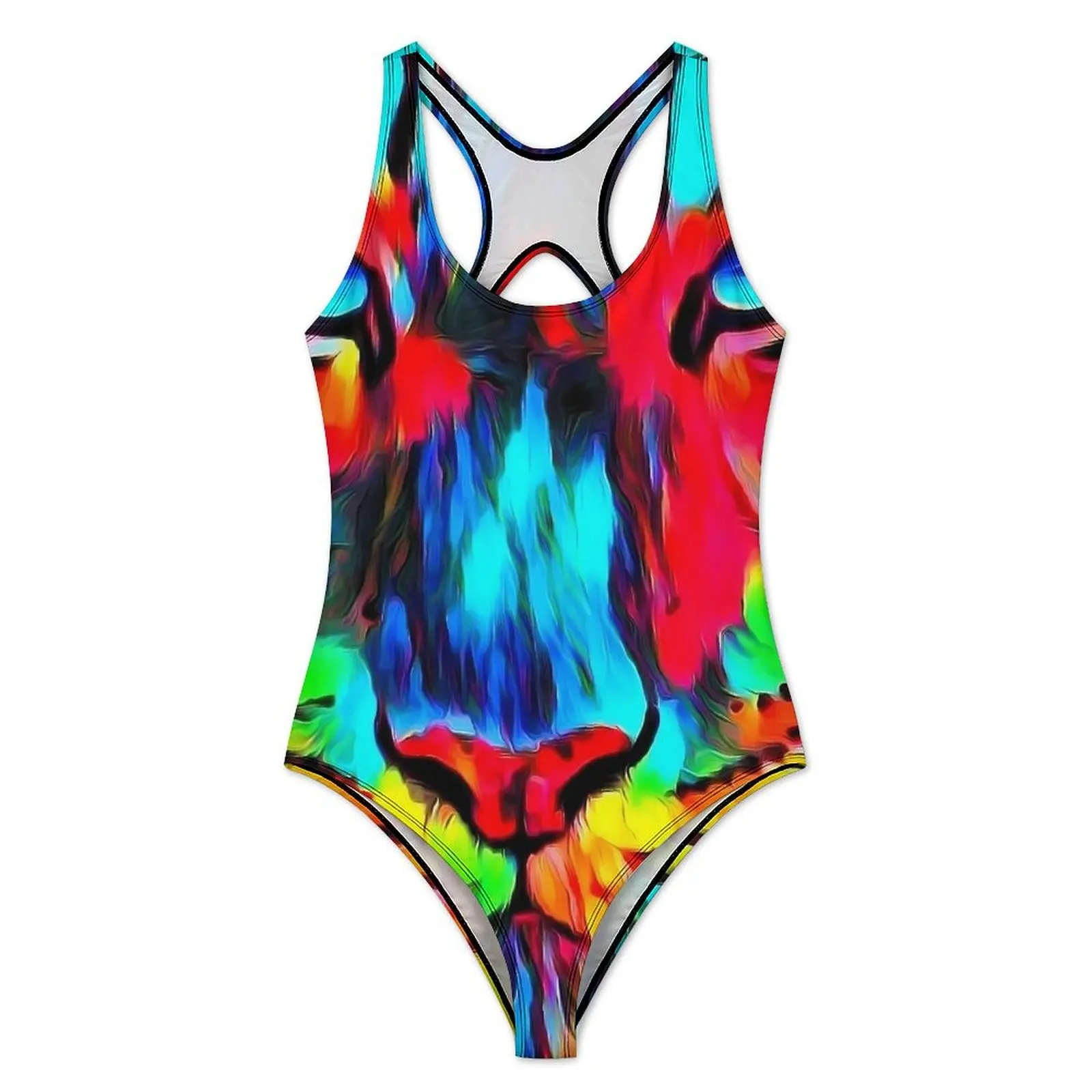 Tger Look Art Painting Swimsuit Sexy Abstract Animal One Piece Swimwear Push Up Bodysuit Fantasy Holiday Surf Monokini
