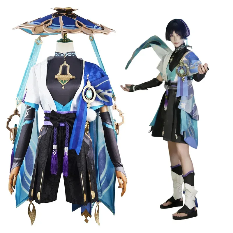 

Game Genshin Impact Wanderer Scaramouche Cosplay Full Set of Clothing Wig Game Anime cosplay Uniform Balladeer Kunikuzushi Party