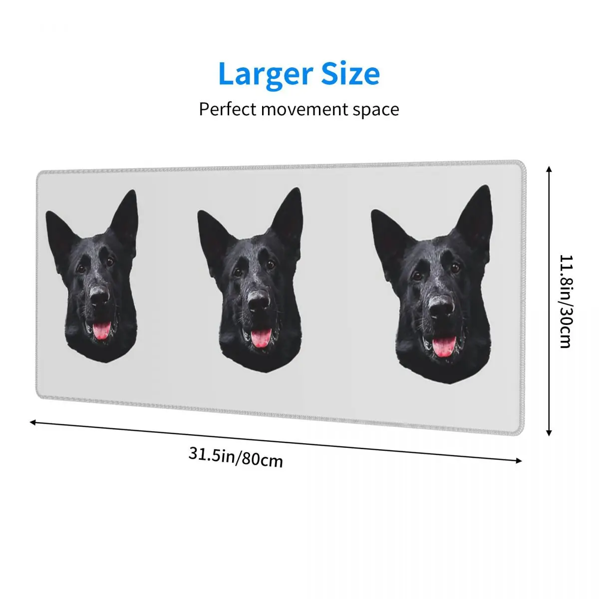 Large Mouse Pad Black German Shepherd Dog Stunning Gamer PC Laptop Mats Keyboard Carpet Computer Gaming Office Desk Mat