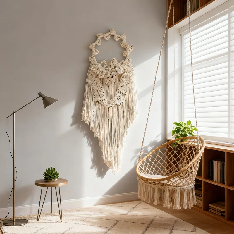 New Bohemian Hand-woven Tapestry Source Home Cotton Rope Wall Tapestry Bedroom Blanket Hanging
