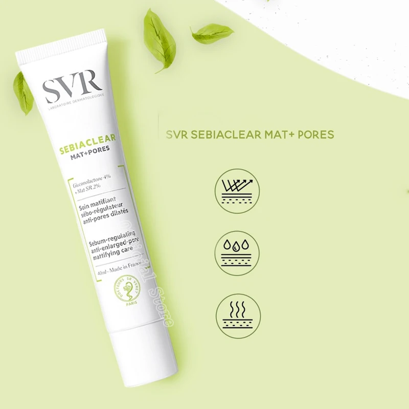 French Genuine 40ml SVR Mat+Pores CC Moisturizing Cream Repair Facial Pores Firming Acne Anti-aging Oil Control Cream Skin Caree