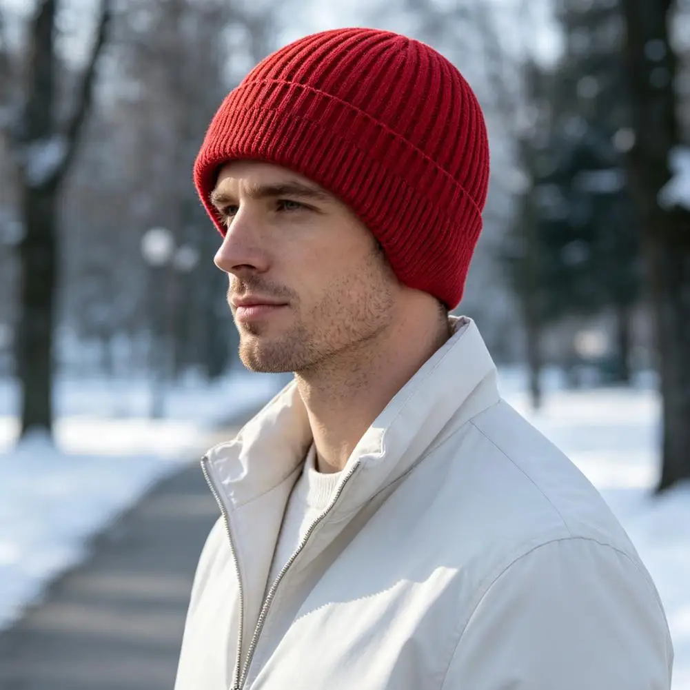 Soft Fleece Lined Thermal Hat Winter Knitted Hat with Ear Flaps for Men Soft Fleece Lined Thermal for Running for Temperatures