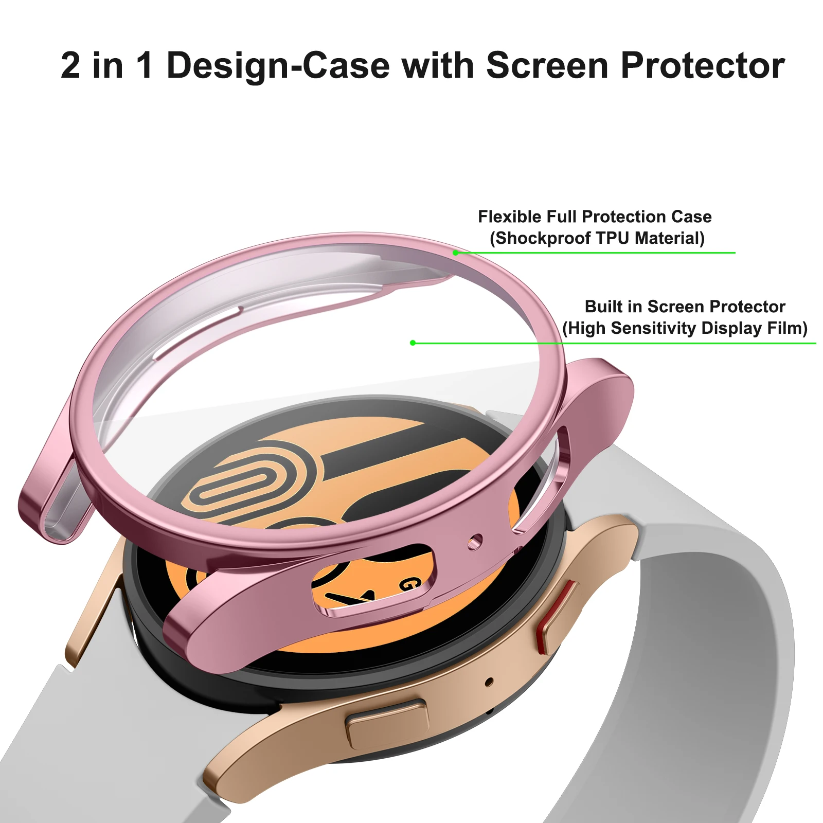 Чехол из ТПУ + силиконовый ремешок для Samsung Galaxy Watch 4 5 6 7 40 мм 44 мм, защитный чехол для экрана, бампер для Galaxy Watch 4 5 6 7