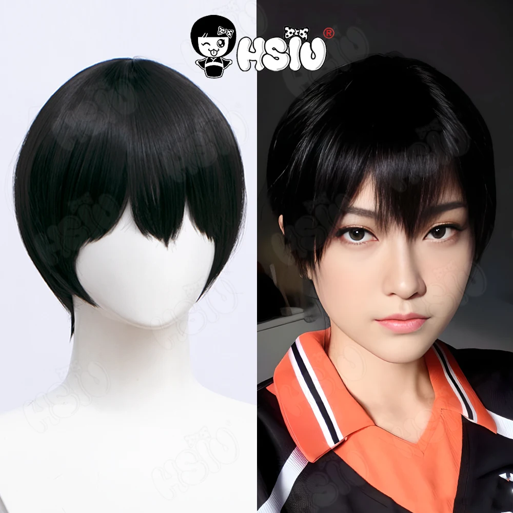 

Tobio Kageyama Cosplay Wig Anime Haikyuu Cosplay Wig HSIU 30cm Black short hair Synthetic Wig +Wig Cap Haikyuu Wig