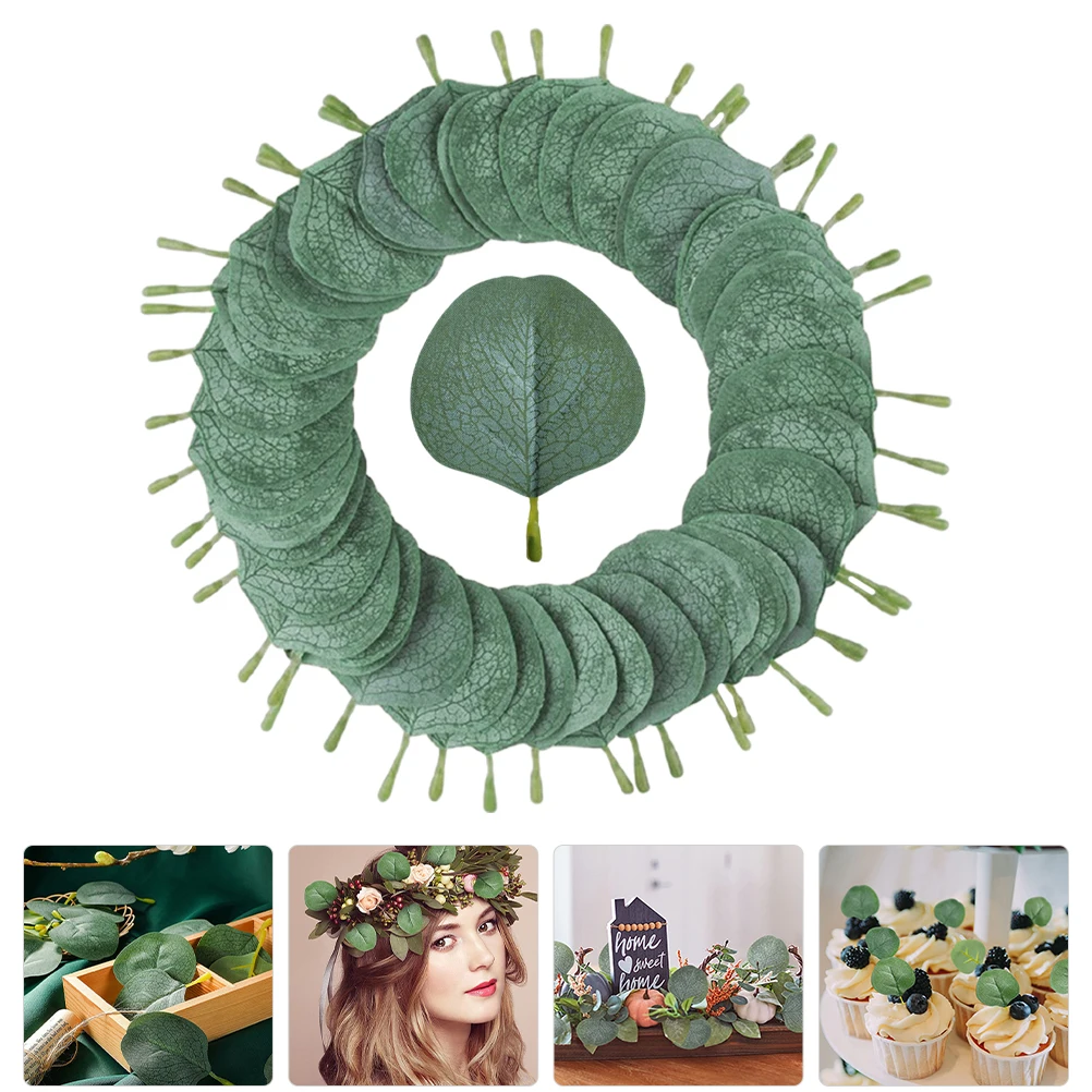 

400 Pcs Artificial Eucalyptus Leaves Leaf Party Decoration Fake Fall Plastic for Centerpieces