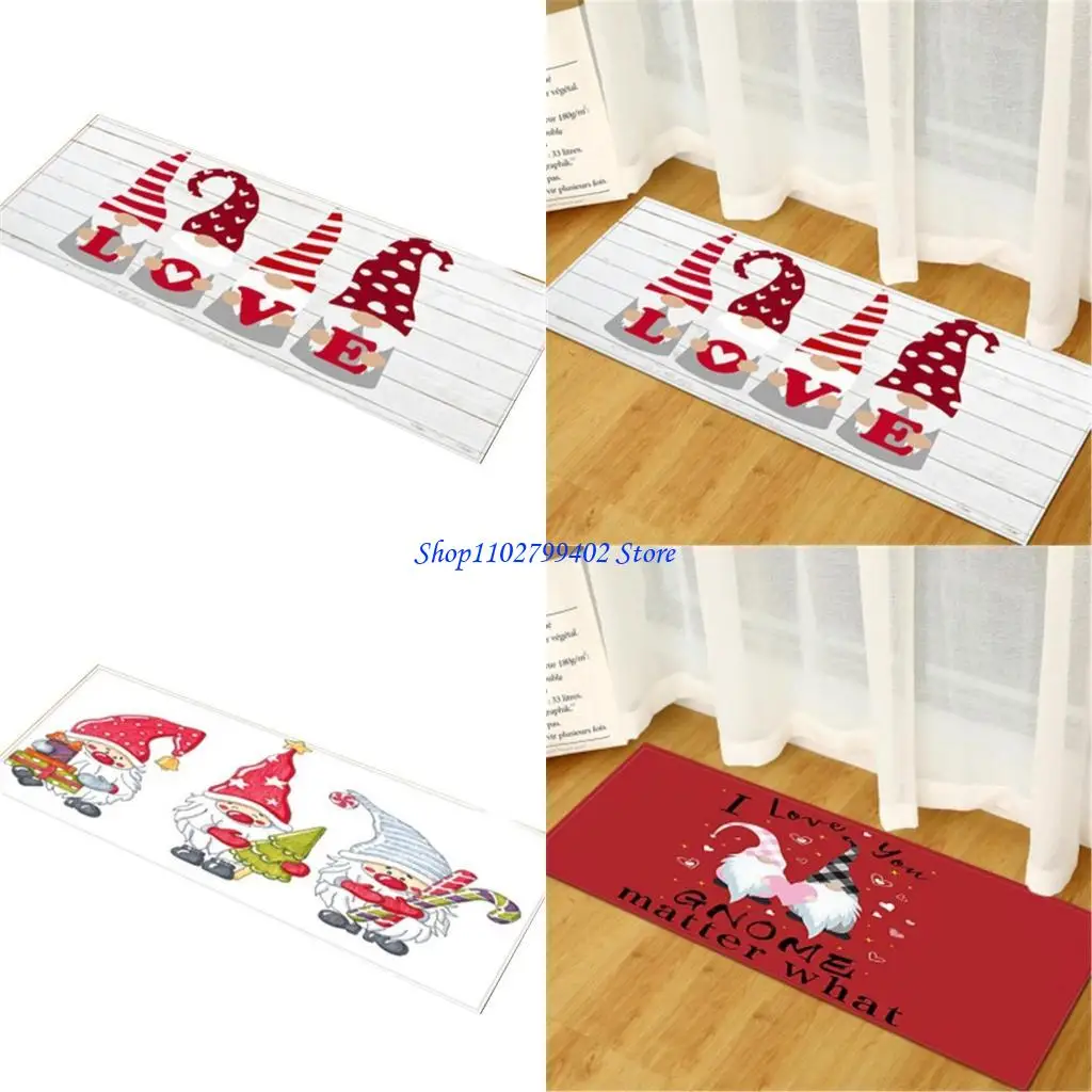 547F Valentine's Day Love Theme Doormat Rectangular Floor Mat Non-Slip Carpet Decor