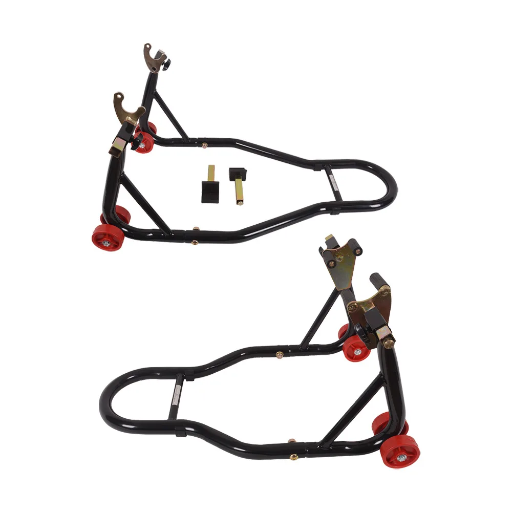 Professional motorcycle kickstand - front & rear wheel support for parking, repair, and maintenance