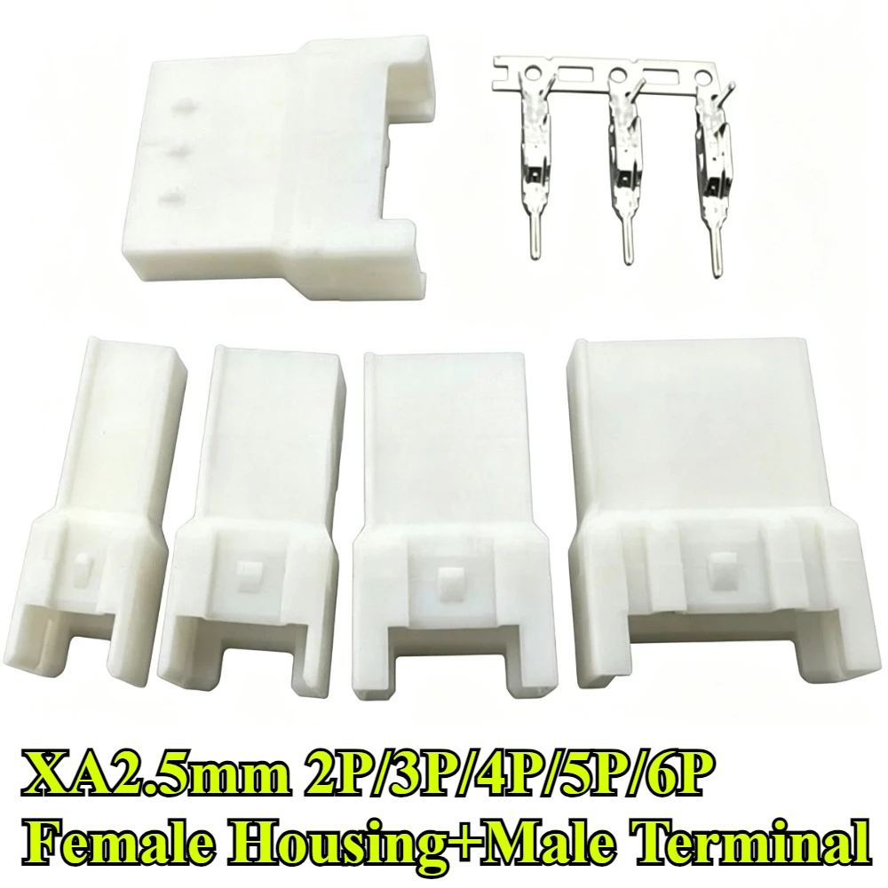 20/60/100Sets/lot XA2.5mm Female Housing + Male Terminal 2P/3P/4P/5P/6P Pitch 2.5mm Terminal Connector