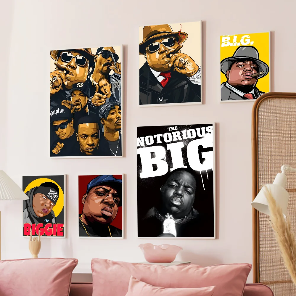 

Notorious BIG Biggie Smalls Smoking Classic Anime Poster Waterproof Paper Sticker Coffee House Bar Room Wall Decor