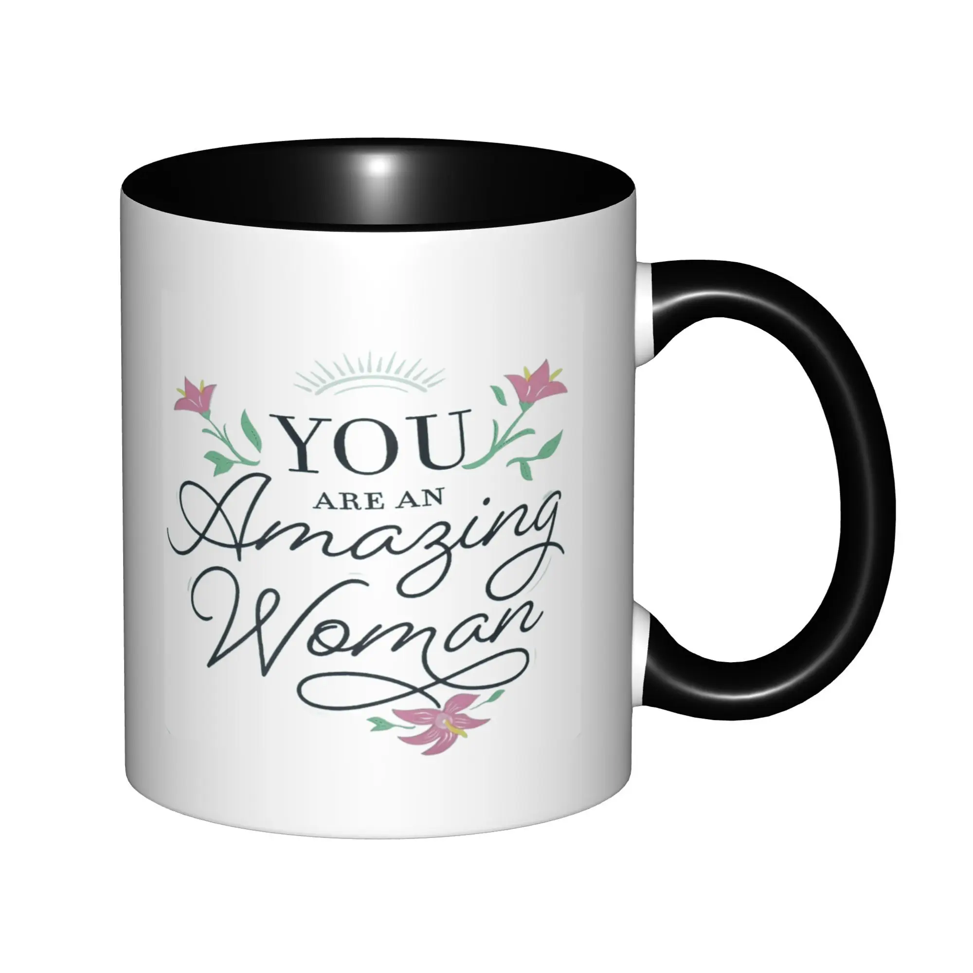 

You Are an Amazing Woman Mugs With Black Handle Birthday Coffee Mugs Ceramic Tea Cups 11oz ,