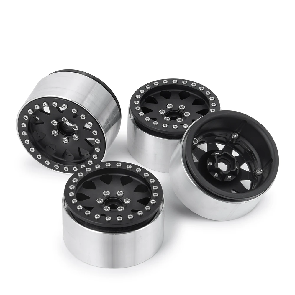 MIBIDAO 4Pcs Metal 2.2 Beadlock Wheel Rim For 1/10 TRX4 TRX6 D90 Axial SCX10 90027 90046 Wraith 90048 RC Crawler Car