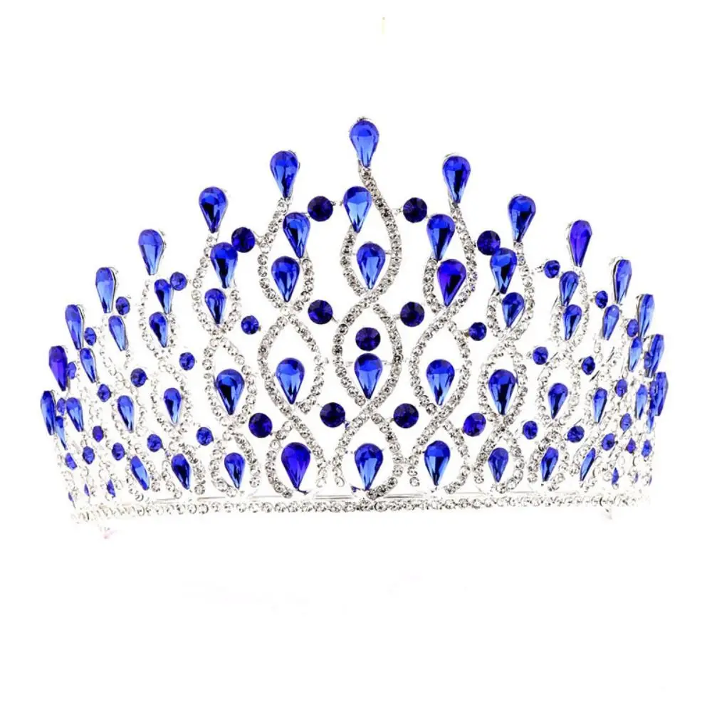 Trendy Luxury Baroque Queen Tiaras Elegant Adjustable Bridal Headwear Dazzling Shiny Girls Party Headbands Stage Performances