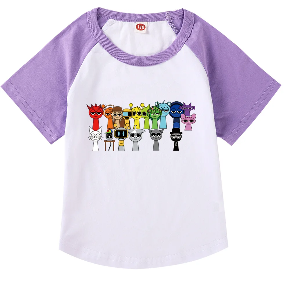 

Cute Sprunki Cartoon T Shirt Kids Horror Game Incredibox T-shirt Toddler Girls Short Sleeve Tops Boys Clothes Children Tees 2-15