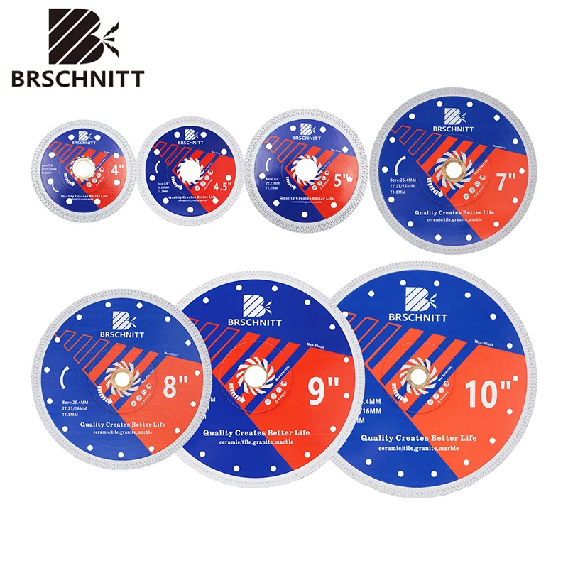 

BRSCHNITT 10pcs Hot Pressed Diamond X Mesh Turbo Cutting Discs For Ceramic Porcelain Tile Marble Granite