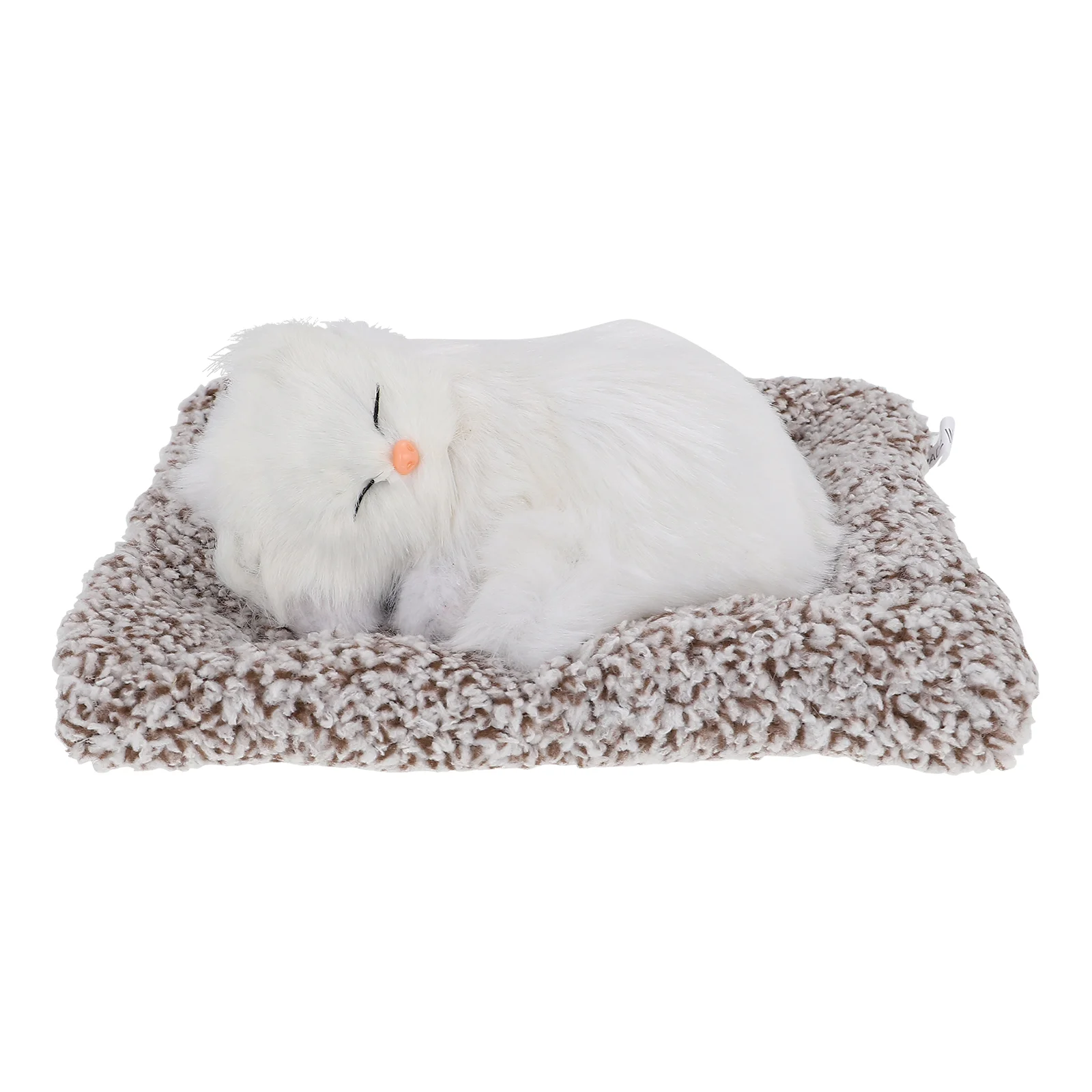 

Lifelike Stuffed Cat Toy Simulated Animal Kitten Home Decor Adornment White Cognitive