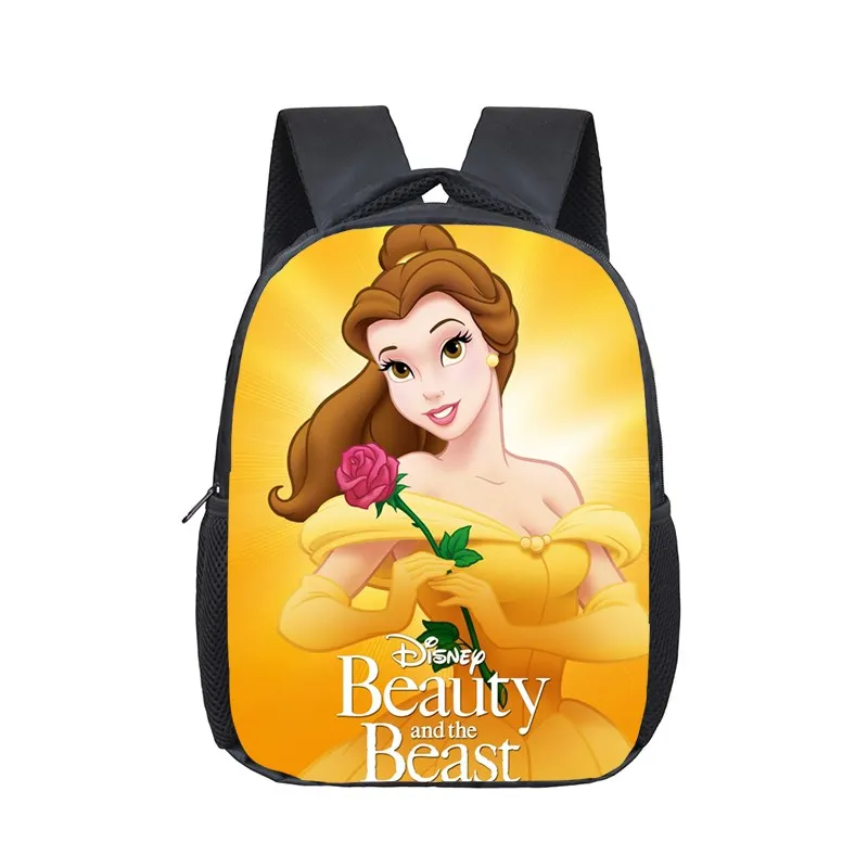 Disney-Mochila escolar de La Bella y La Bestia para niños, con dibujos animados de 12 pulgadas morral, ideal para regalo