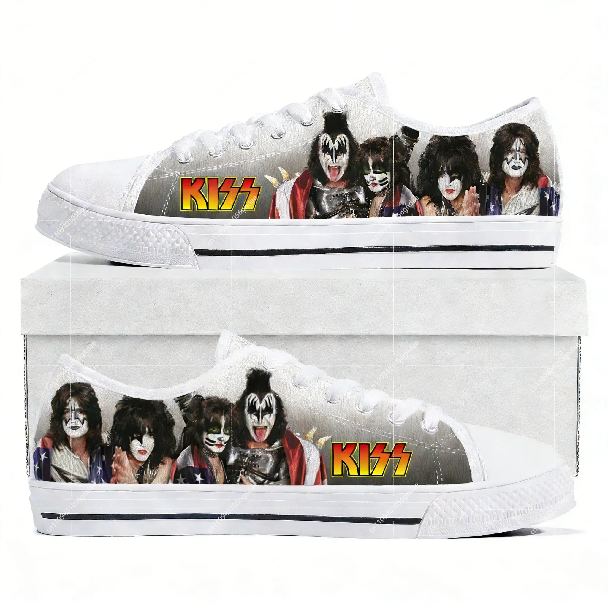 

Легкие кроссовки Kiss Heavy Metal Rock Band с низким верхом для мужчин, женщин и подростков, высококачественные кеды из канваса, повседневная обувь для походов