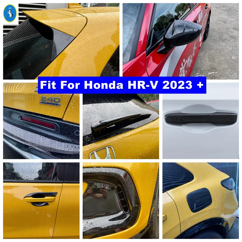 

Front Rear Fog Lights / Door Handle Bowl / Rearview Mirror Cover Trim For Honda HR-V HRV ZRV 2023 2024 Carbon Fiber Accessories