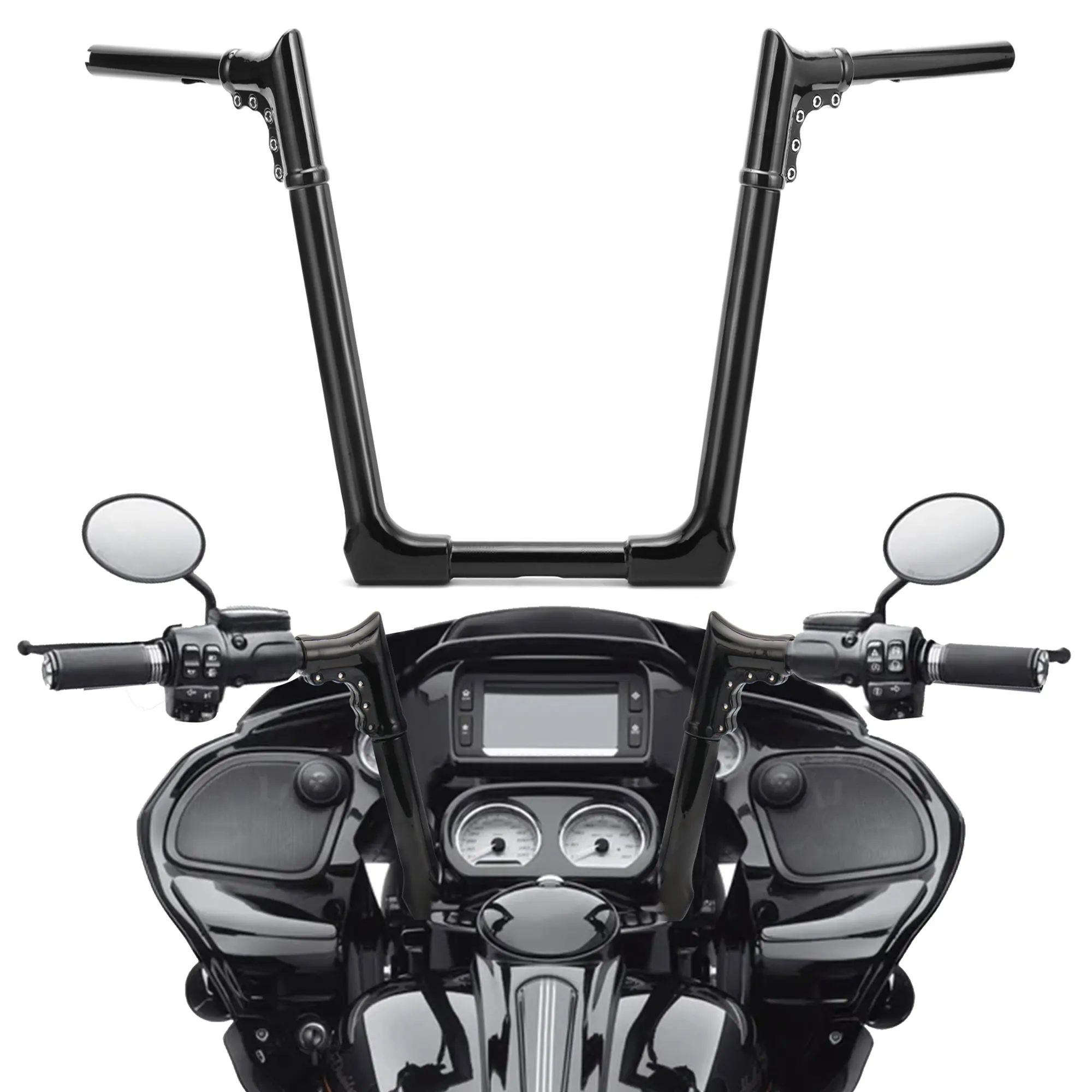 

Руль с регулируемым вылетом 16 дюймов для Harley Road Glide 1996-2013, Road King 1995 года и новее, а также для большинства моделей Sportster XL, Softail, Dyna