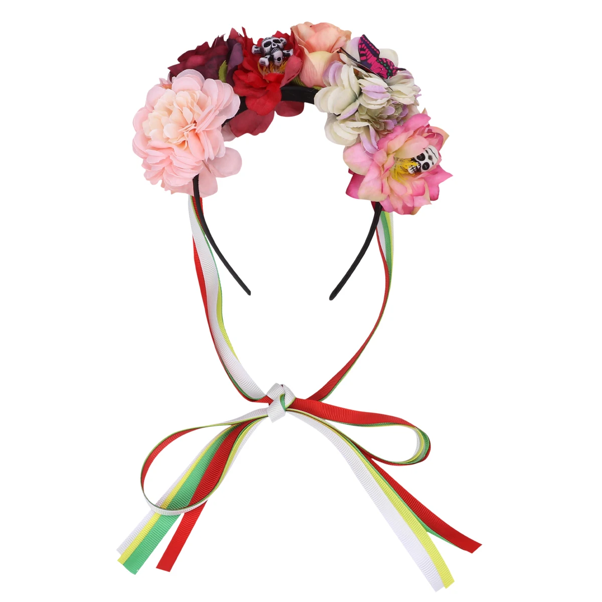 

Hat Skull Accessories Ghost Bride Has Rose Headpiece Headbands Simulation Garland