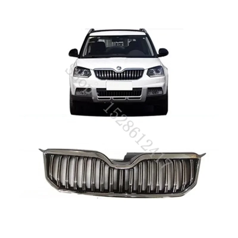 For Skoda YET 2014 2015 2016 2017 Chrome Front Upper Bumper Hood Radiator Grill Grille  Car styling Accessories