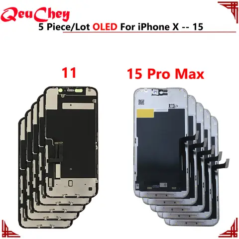 5 Piece/Lot OLED For iPhone X XR Max XS LCD Display Touch Screen Assembly For iPhone 11 12 13 14 15 Mini Pro Max Plus