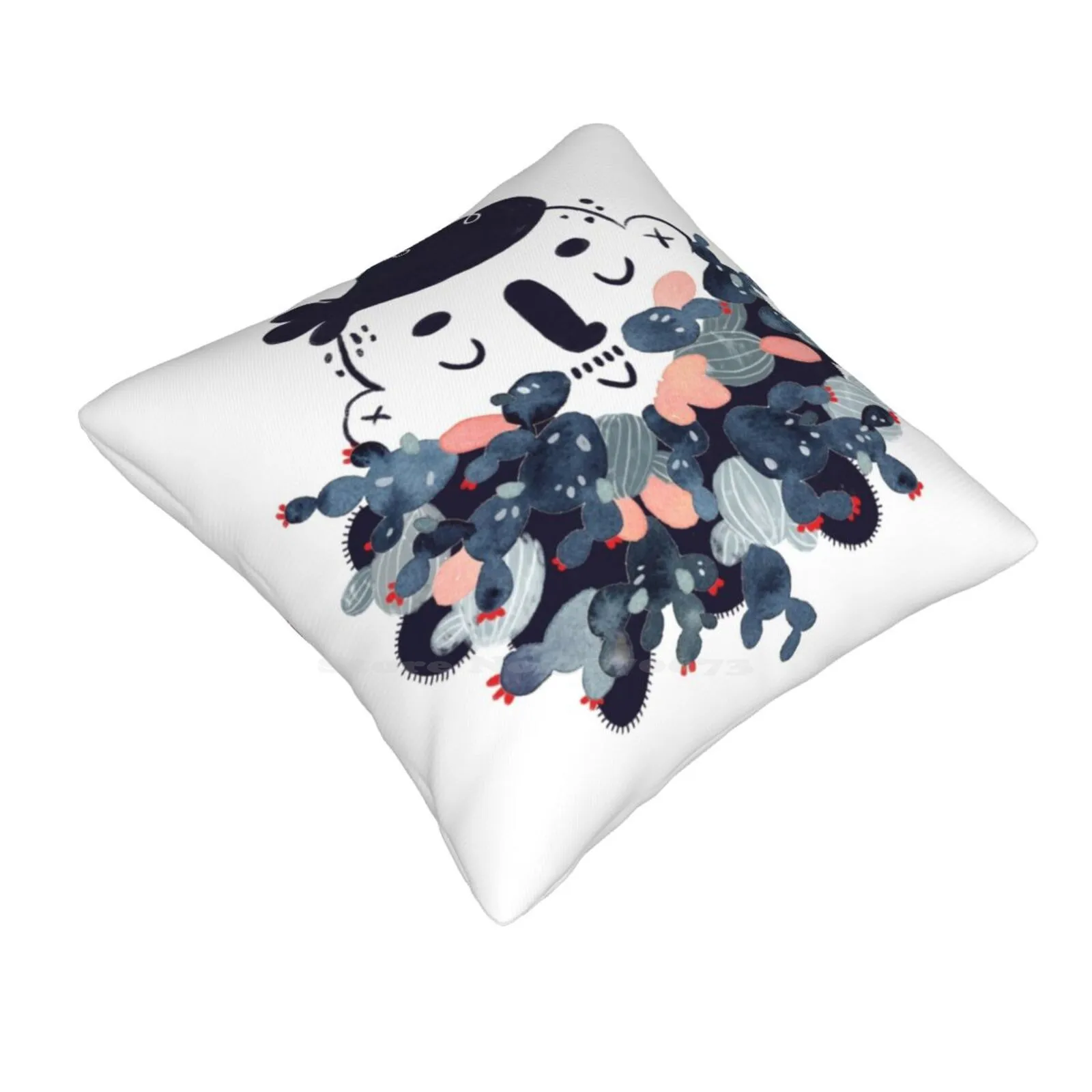 Prickly Home Sofa Car Cushion Cover Pillowcase Cactus Cacti Succulent Prickly Beardy Movember Bearded Man Watercolor