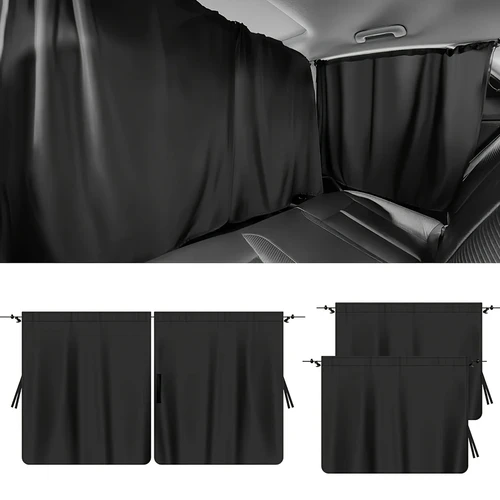 Imagen 1 del producto Juego de cortinas de privacidad para coche, sombra para ventana, privacidad, viaje, siesta, noche, coche, Camping, cortina Simple desmontable, 4 Uds.