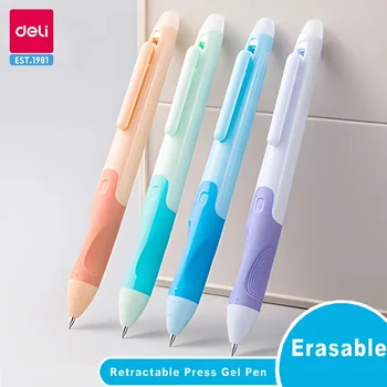 Deli-Stylos gel effaçables pour l'école, fournitures de ration de posture, papeterie de rentrée scolaire, 12 pièces, 0.5mm