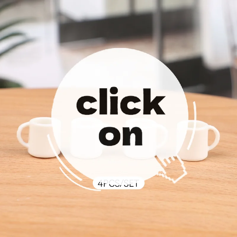 

4Pcs/Set 1:12 Dollhouse Miniature Cup White Mug Water/Drink Cup Tea Cup Model Kids Pretend Play Toy Doll House Decor Accessories