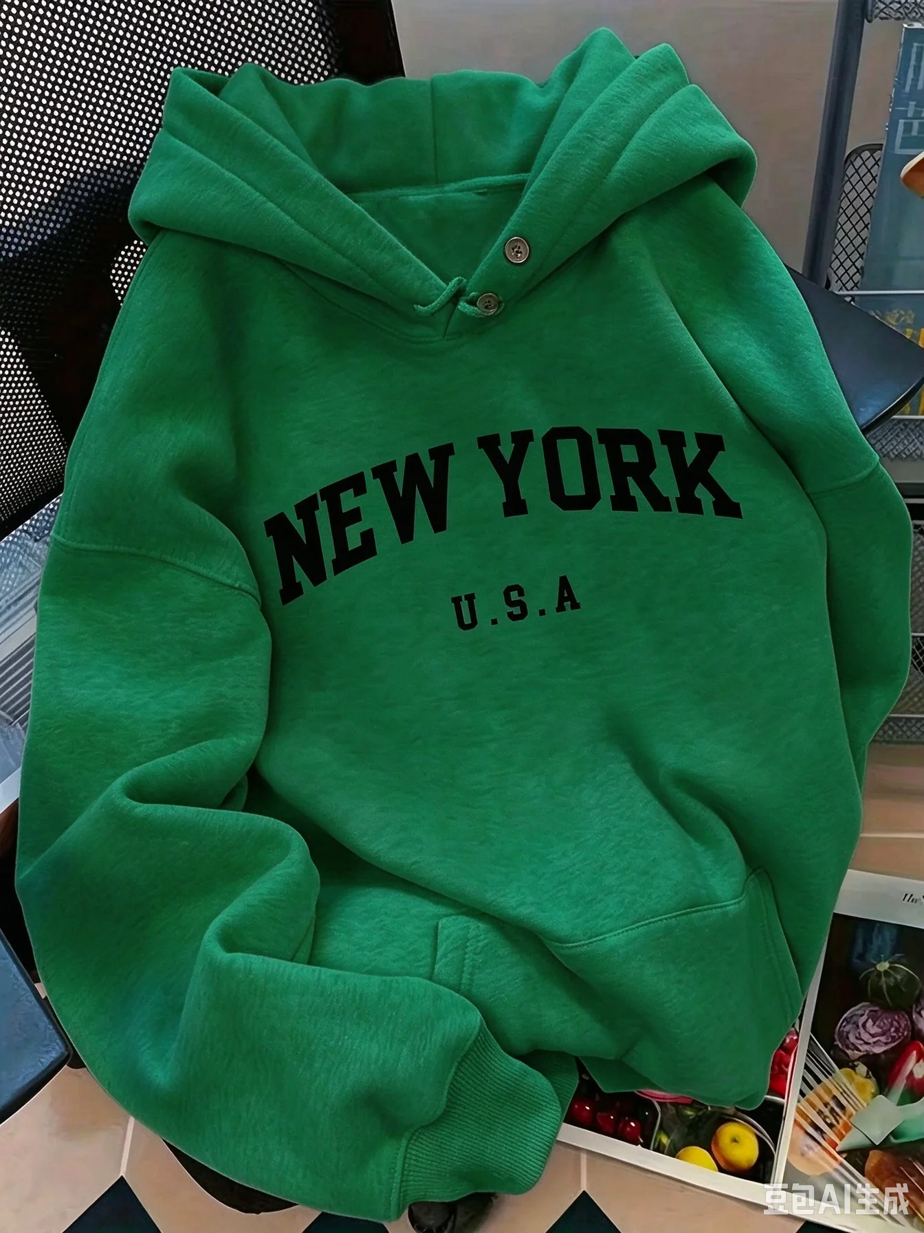 Relaxed Fit Women's Hoodie NEW YORK U.S.A. Lettering Pullover Sweatshirt Fashion Casual HipHop Sweatshirt Harajuku Unisex