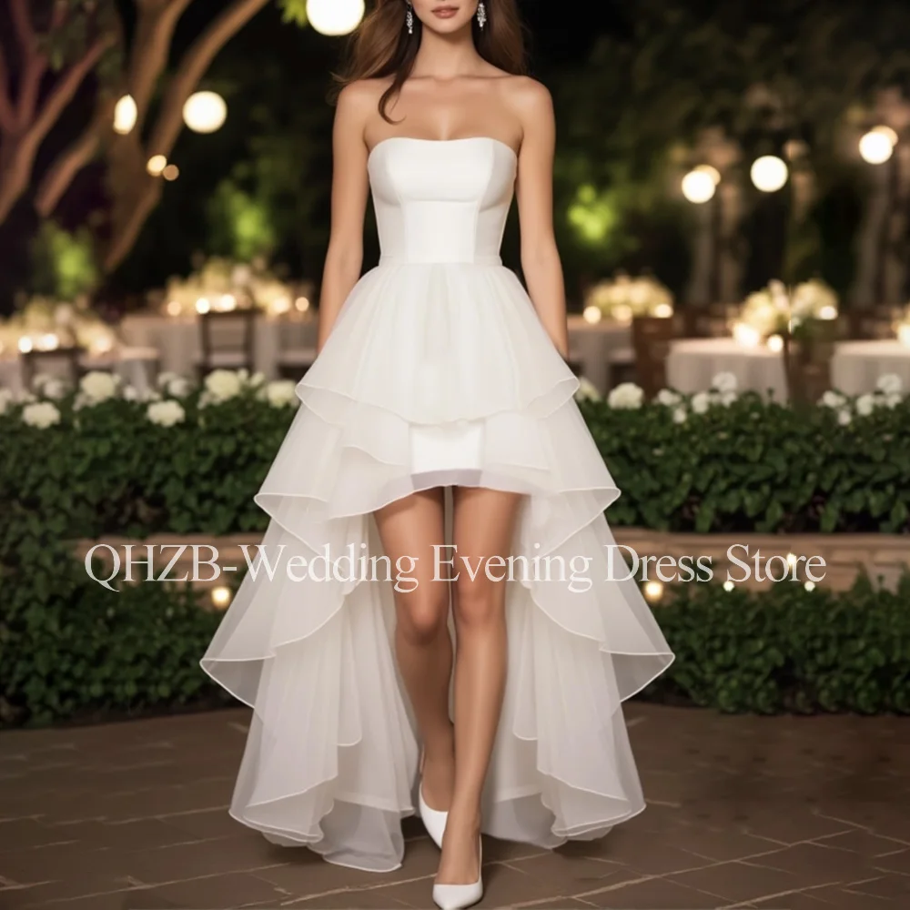 

Customized Elegant Long Evening Dresses for Special Occasions Strapless Floor-Length High-Low Women Prom Party Gowns 2026