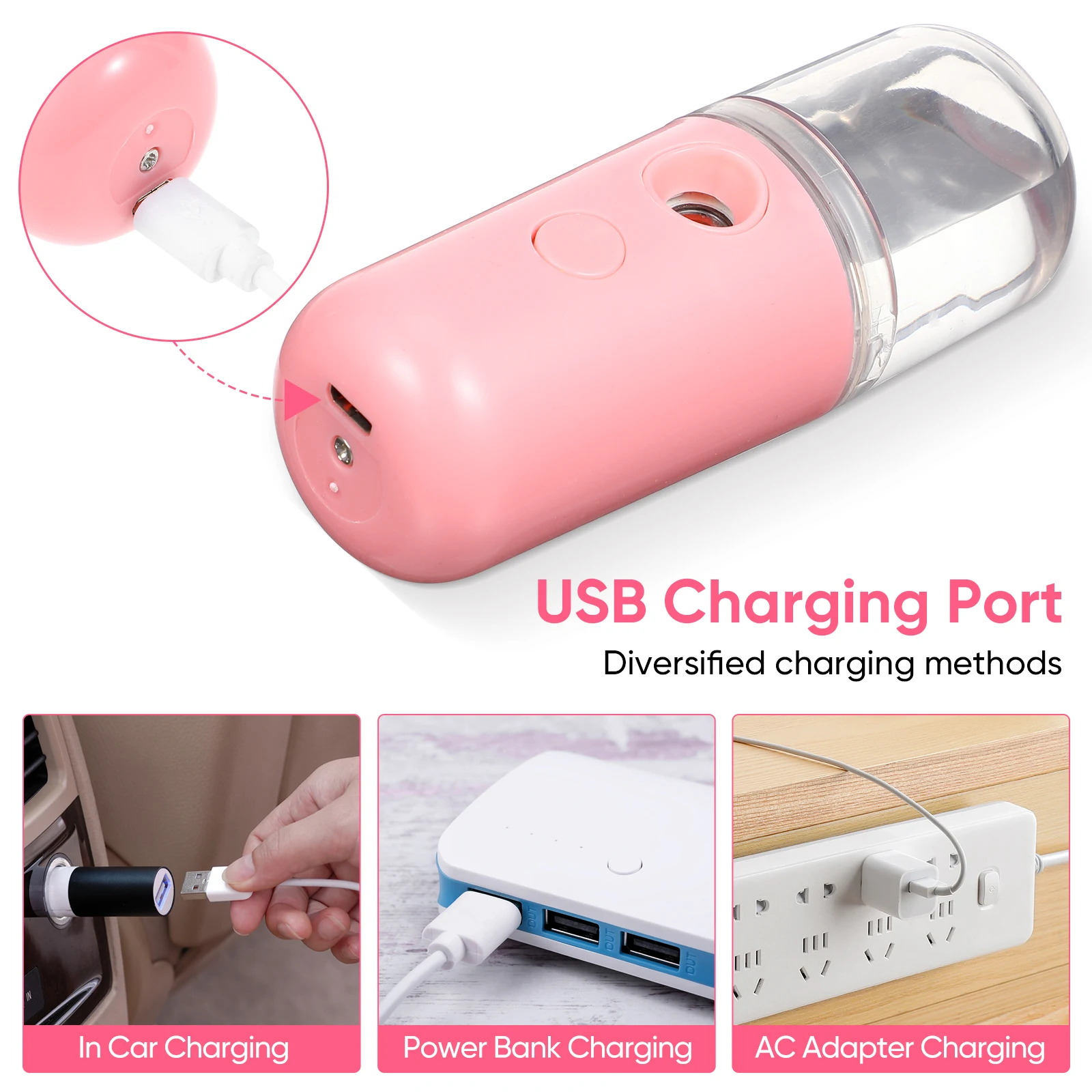 

Portable USB Diffuser Aromatherapy Spray Humidifier Air Moistener for Home Humidifier Car Office Living Room Bedroom
