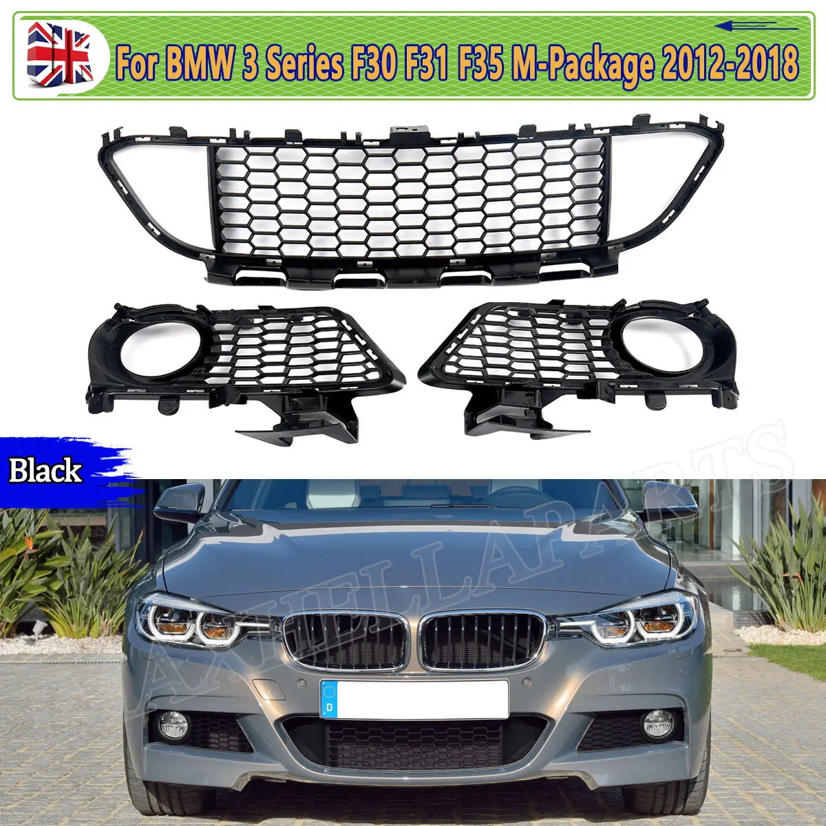 

Передняя нижняя решетка противотуманной фары для BMW Sport Line F30 F31 318i 320i 330i 340i 320d 2012-2018 Сотовая решетка противотуманной фары