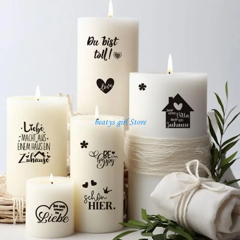 

C7AB немецкая втирающаяся наклейка для переноса воды, наклейка на свечу для свечи, керамическая чашка, стеклянная посуда,