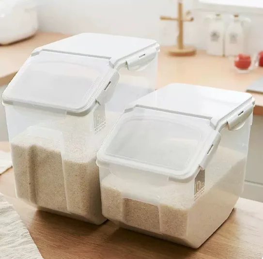 10/15kg Large Rice Tank Kitchen Grain Storage Box Sealed Moisture-proof Plastic Pet Food Storage Container Mildew Grain Bucket