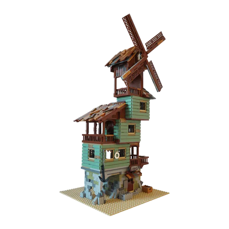 Ideas Medieval Fish House Pier Old Fishing Store Mill the Sea City Street View Moc Model Building Blocks Kits Toys Bricks Gifts