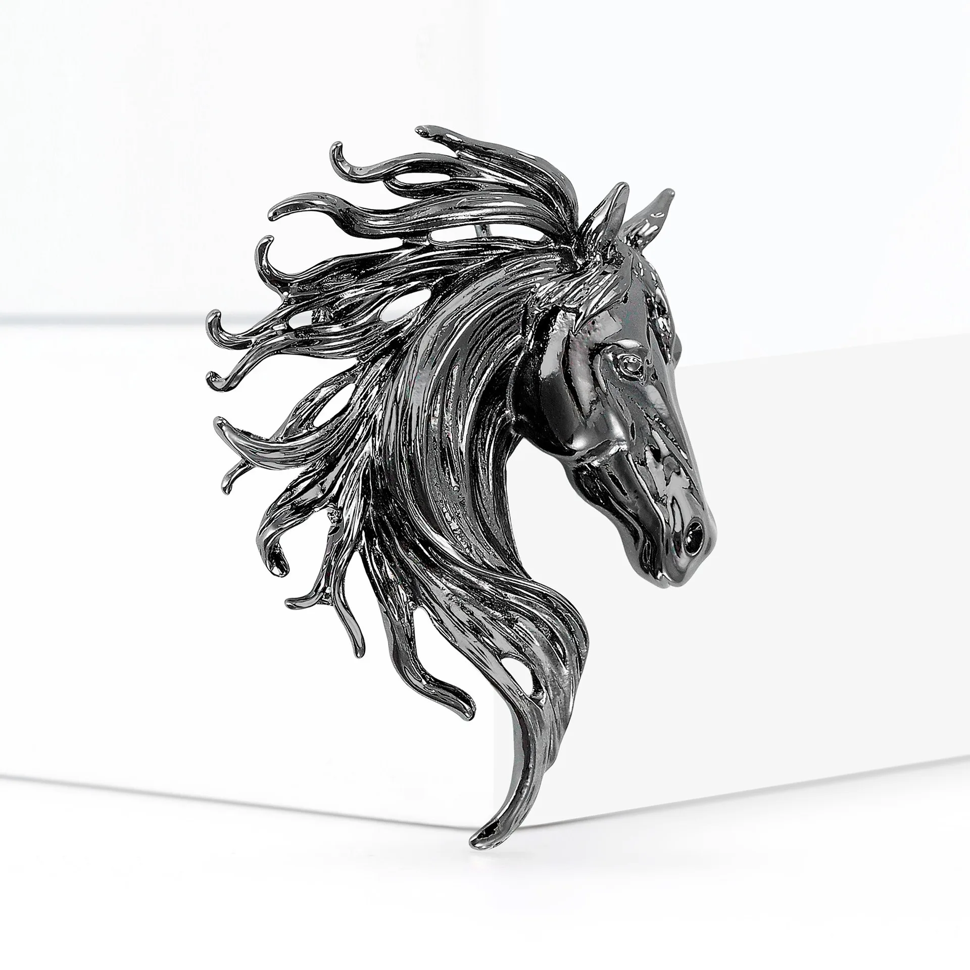 Alloy Brooch Jewelry Trendy Chinese Zodiac Pin Zodiac Horse Brooch Neutral Horse Head Badge For Party Office Daily Wear