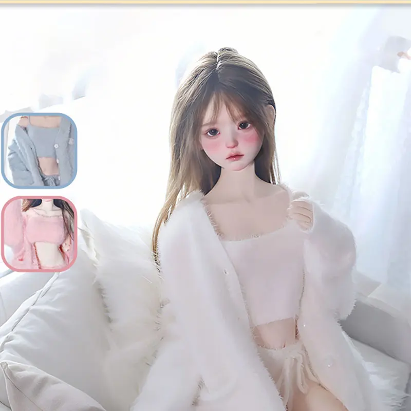 

1/4 Bjd Doll Clothes Handmade Fashion Sweet Solid Color Long Sleeve Coat Sling Top Shorts Set For Bjd Doll Accessories Toy