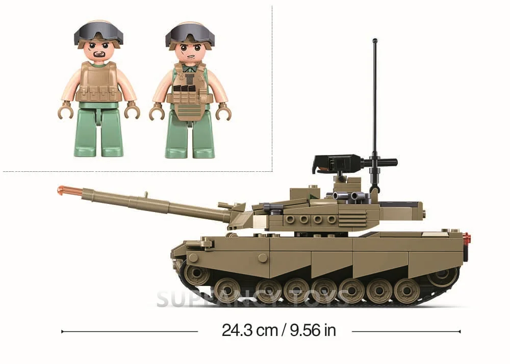 Sluban 314PCS Military OEF M1XS Main Battle Tanks Building Blocks Kit Military Model Bricks Educational Toys for Children