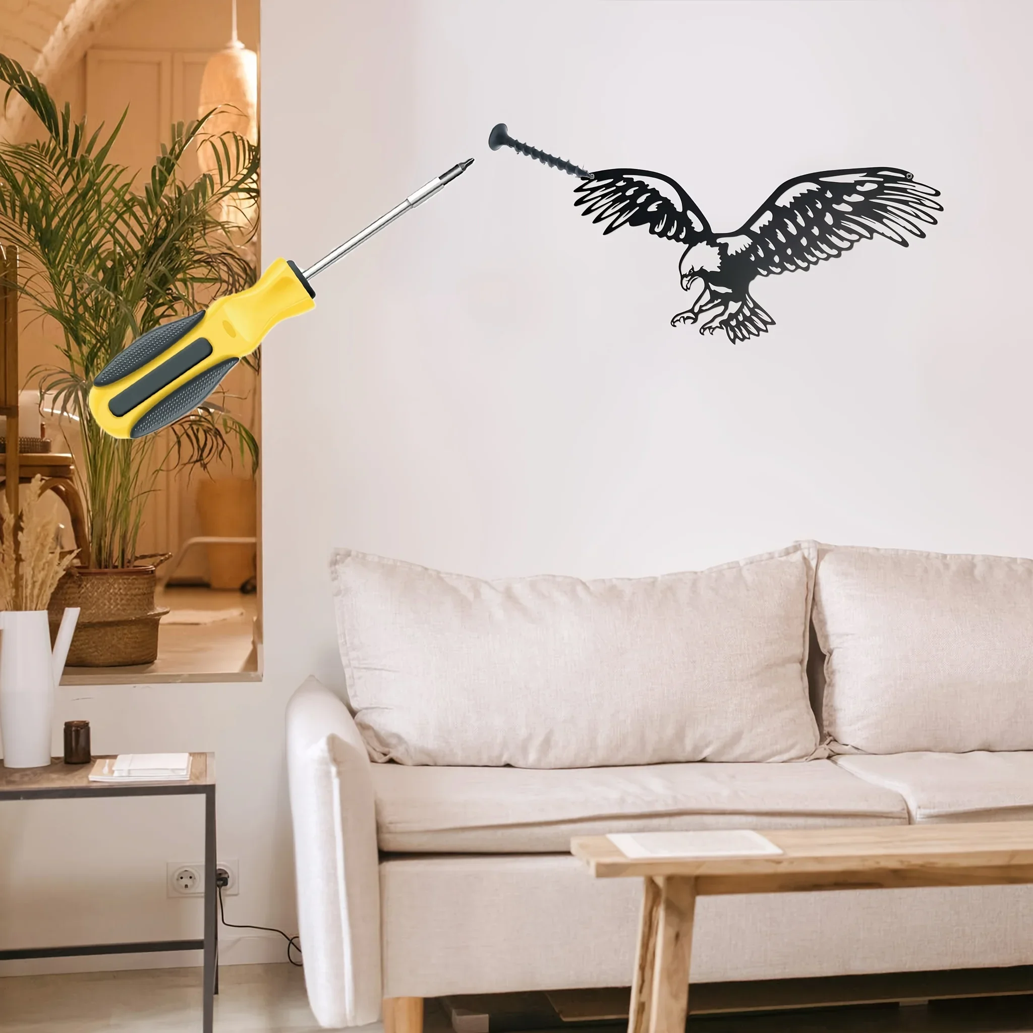 

1pc Bald Eagle Metal Wall Art Outdoor Décor, Black Metal Birds Yard Décor,for Arts And Crafts Window Treatments, Home Accents