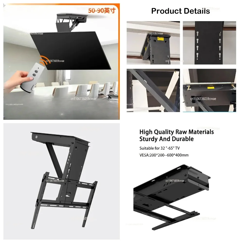 Electric Ceiling TV Lift Wall-Mounted Hidden Pull-Down Flip Type