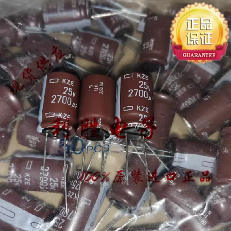 10PCS-100PCS 2700UF 25V Japanese Black Diamond Short Pin Capacitor 25V2700UF 16 * 25 KZE High Frequency Low Resistance