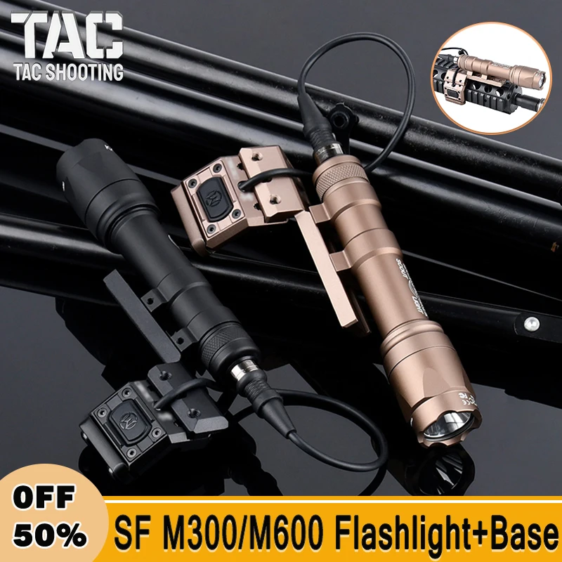 Tactical Surefir Airsoft M600 Flashlight SF M300A M600C Metal White LED Scout Light Hunting Weapon Lamp Fit 20mm Picatinny Rail