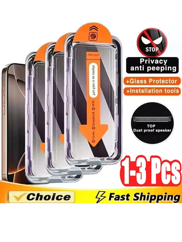1-3 Stück Blickschutz-Displayschutzfolie aus Gehärtetem Glas für iPhone 18 17 16 15 14 13 12 11 Pro Max 16e Air X XR XS Max 16 Plus