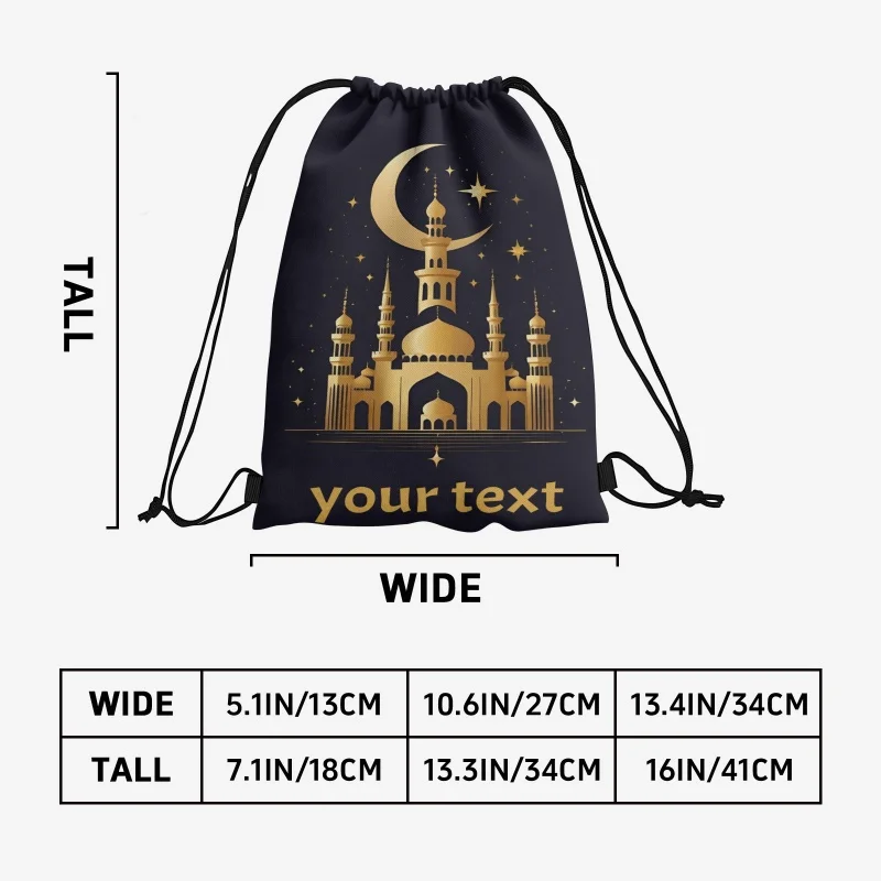 Mochila con cordón impresa personalizada, saco de gimnasio personalizado de 3 tamaños para deportes, fitness, entrenamiento, regalos de Ramadán, eventos de equipo, bolsas promocionales